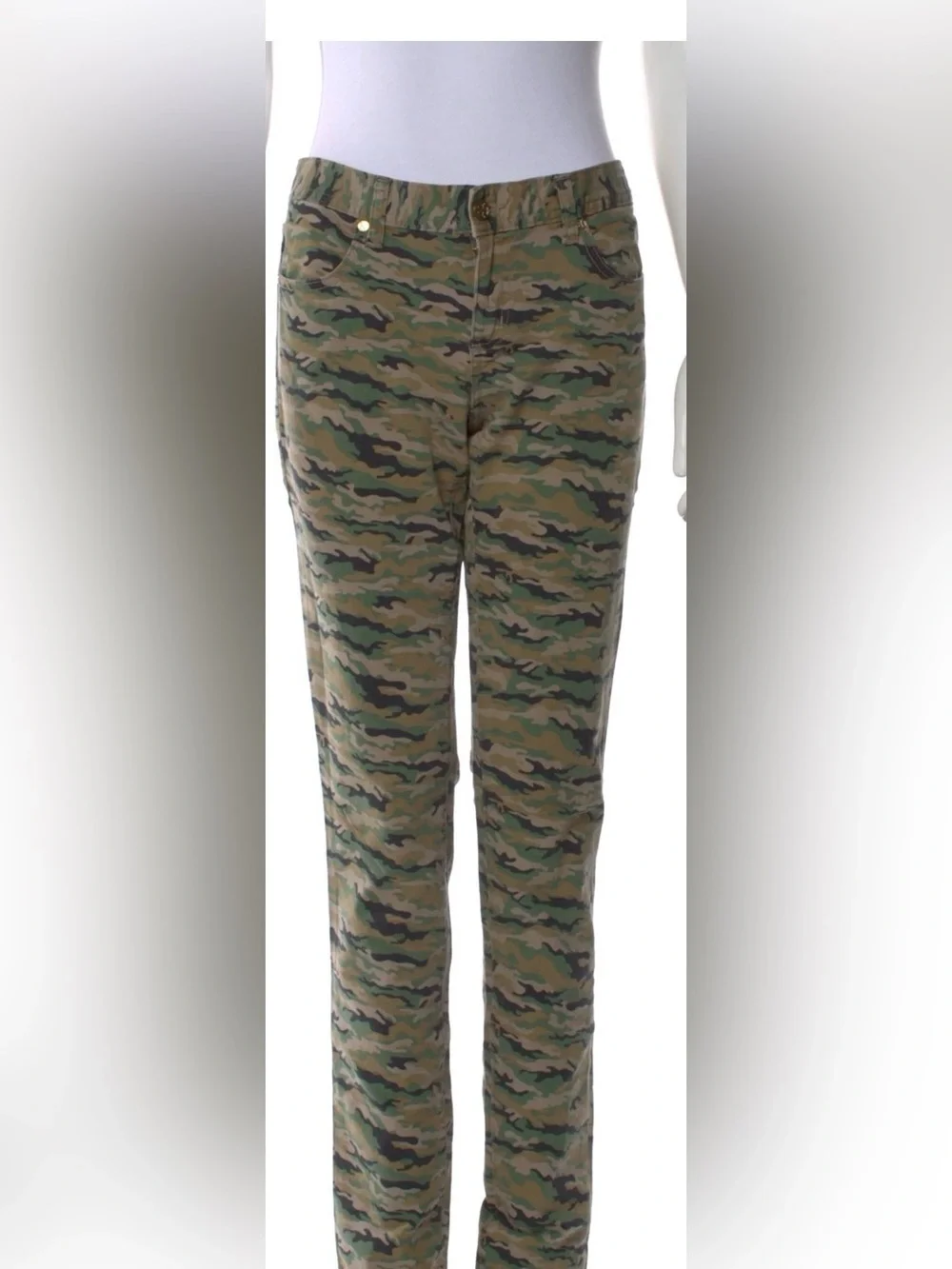 Tory Burch Straight Leg Jeans Camo Print Tory Burch Logo Size 28 EUC